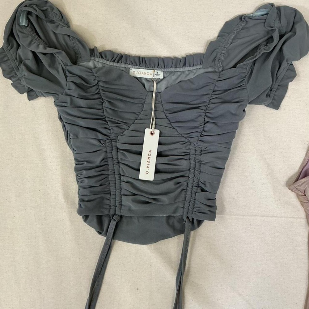 O.Vianca ruched crop top